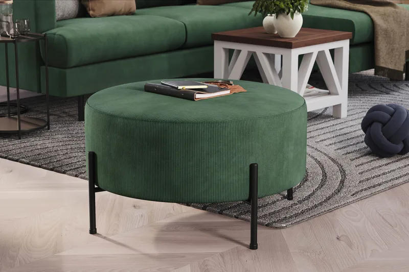 Menard Compact Sittepuff Rund 70 cm - Grønn - Møbler - Stoler & lenestoler - Krakk - Puff