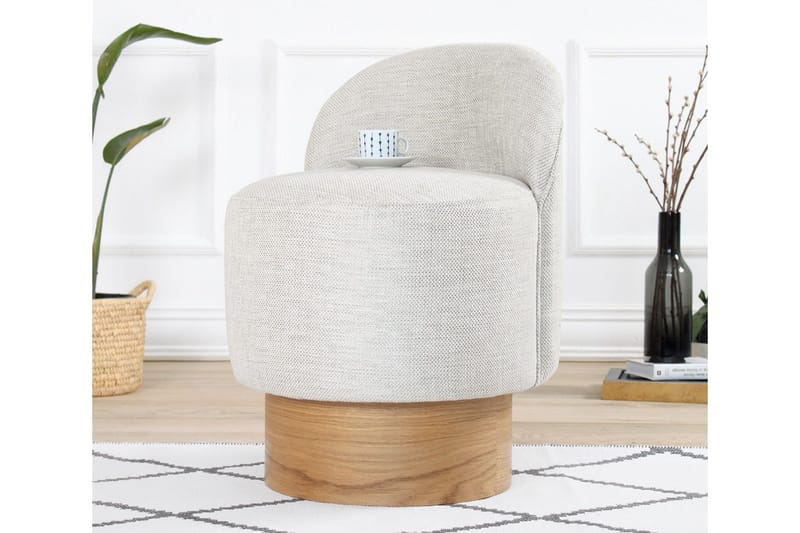 Muktan Sittepuff 47 cm, Lysegrå