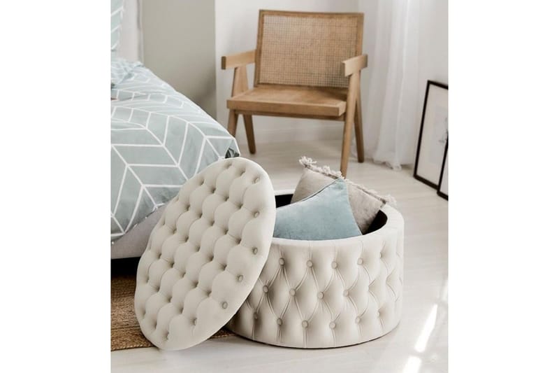 Munder Sittepuff 70 cm - Hvit - Møbler - Stoler & lenestoler - Krakk - Puff