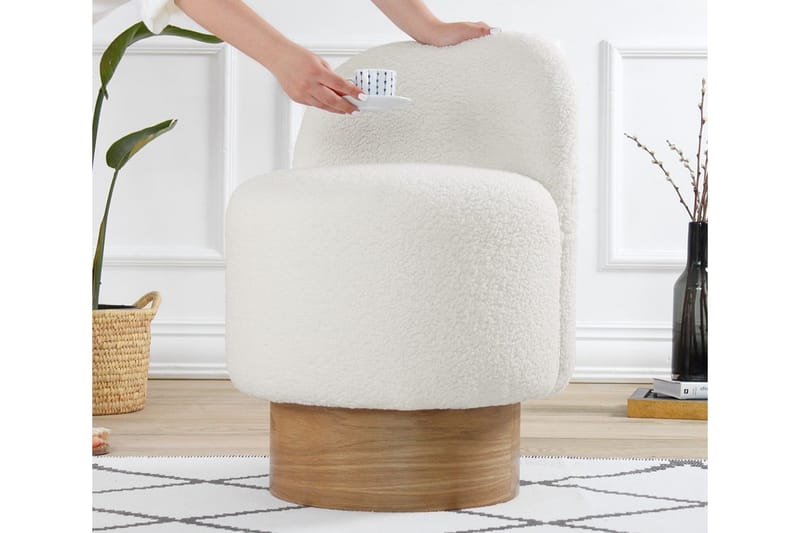 Nadem Sittepuff 47 cm - Hvit - Møbler - Stoler & lenestoler - Krakk - Puff