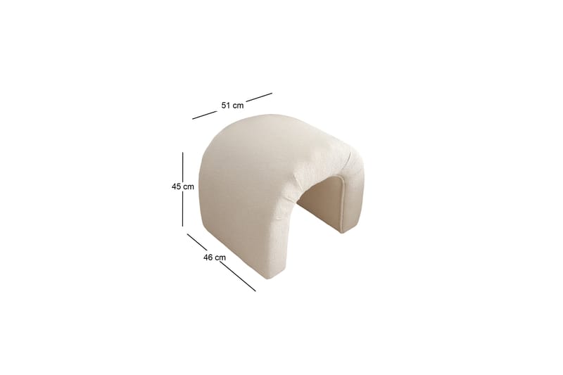 Narayran Sittepuff 51 cm - Cream - Møbler - Stoler & lenestoler - Krakk - Puff