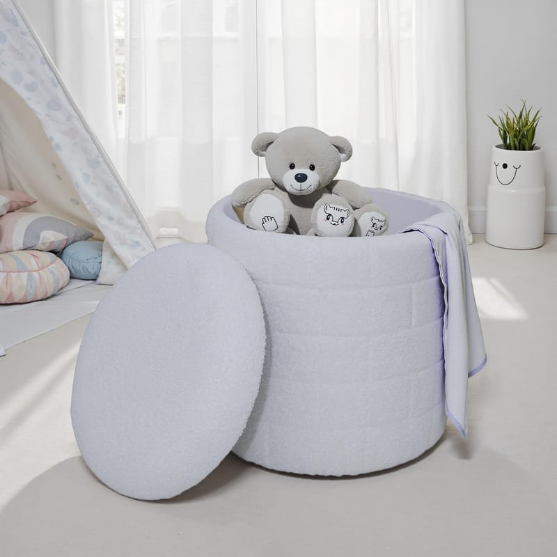 Navik oppbevaringspuff 40x40x45 cm med avtakbart lokk - hvit - Møbler - Stoler & lenestoler - Krakk - Puff