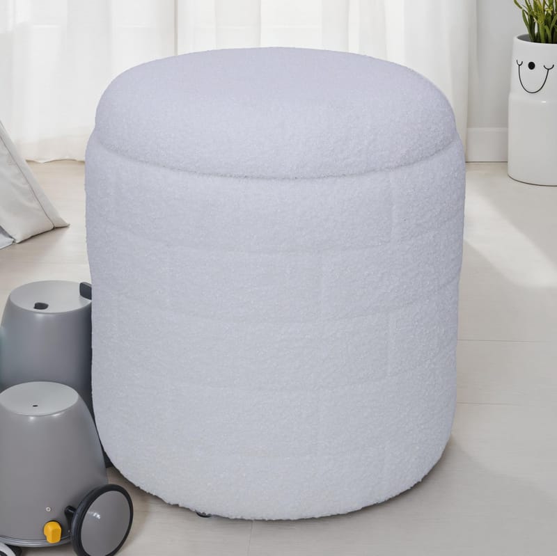 Navik oppbevaringspuff 40x40x45 cm med avtakbart lokk - hvit - Møbler - Stoler & lenestoler - Krakk - Puff
