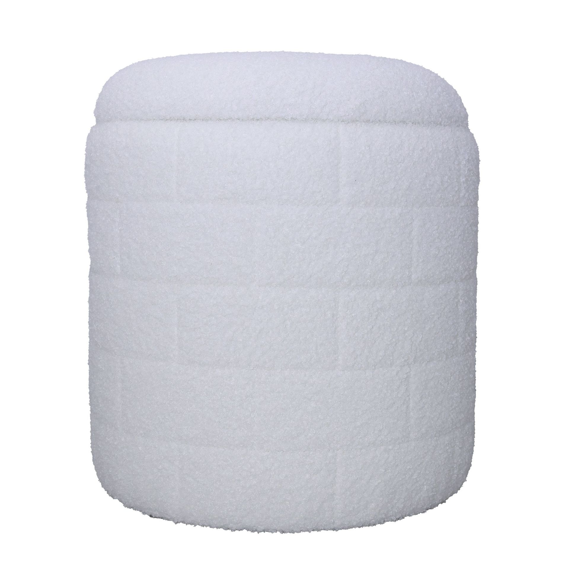 Navik oppbevaringspuff 40x40x45 cm med avtakbart lokk - hvit
