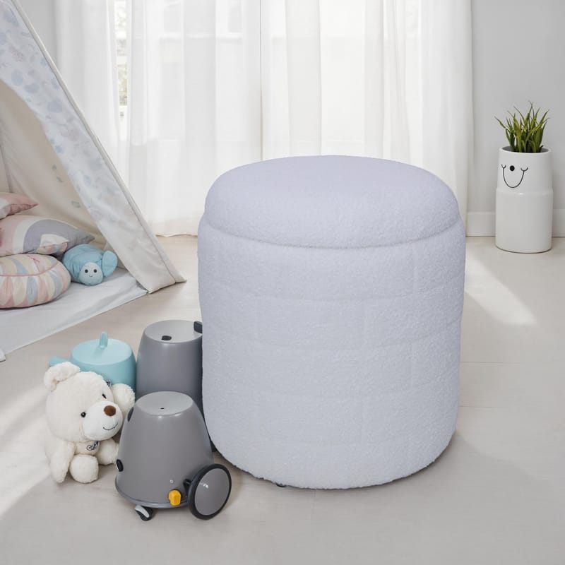 Navik oppbevaringspuff 40x40x45 cm med avtakbart lokk - hvit - Møbler - Stoler & lenestoler - Krakk - Puff