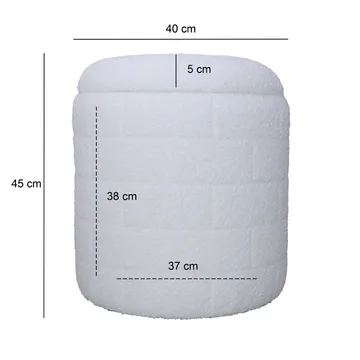 Navik oppbevaringspuff 40x40x45 cm med avtakbart lokk - hvit - Møbler - Stoler & lenestoler - Krakk - Puff
