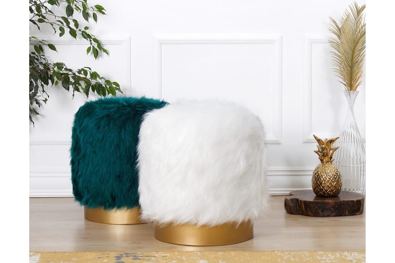 Needles Sittepuff 40 cm - Hvit - Møbler - Stoler & lenestoler - Krakk - Puff