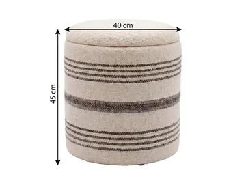 Nirek rund sittepuff med oppbevaring i ullstoff - lys beige - Møbler - Stoler & lenestoler - Krakk - Puff
