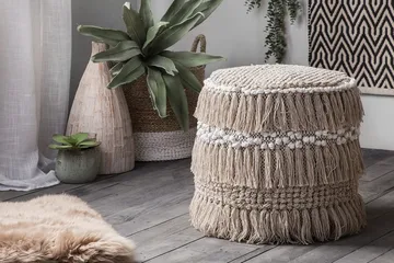 Noida Puff 44 cm - Beige - Møbler - Stoler & lenestoler - Krakk - Puff