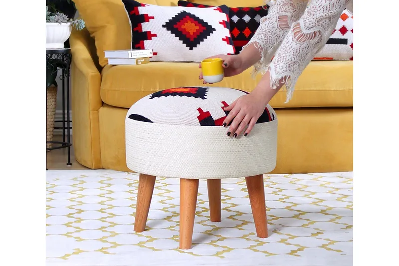 Opelousas Sittepuff 46 cm - Flerfarget - Møbler - Stoler & lenestoler - Krakk - Puff