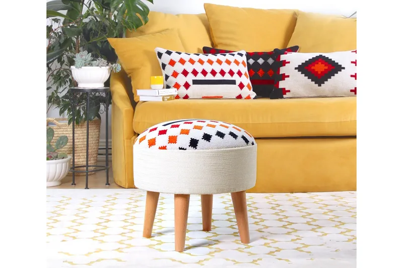 Opelousas Sittepuff 46 cm, Hvit