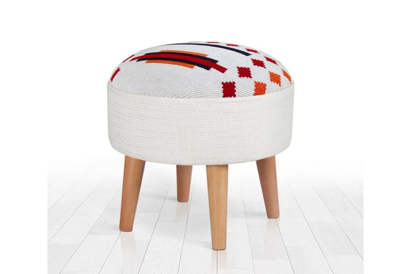 Opelousas Sittepuff 46 cm - Hvit - Møbler - Stoler & lenestoler - Krakk - Puff