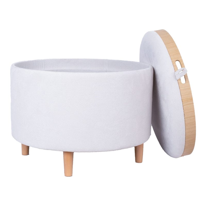 Ottoman/Table HOME4YOU - Hvit - Møbler - Stoler & lenestoler - Krakk - Puff