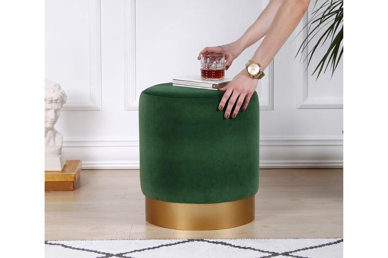 Owensboro Sittepuff 40 cm - Grønn - Møbler - Stoler & lenestoler - Krakk - Puff