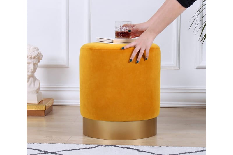 Owensboro Sittepuff 40 cm - Sennepsgul - Møbler - Stoler & lenestoler - Krakk - Puff