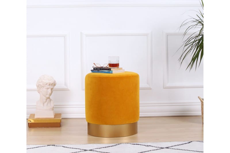 Owensboro Sittepuff 40 cm - Sennepsgul - Møbler - Stoler & lenestoler - Krakk - Puff