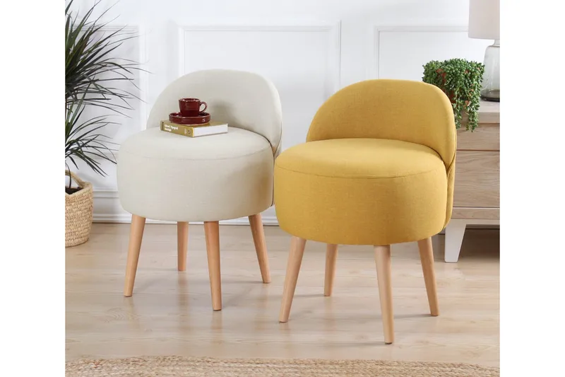 Philippi Sittepuff 42 cm - Gul - Møbler - Stoler & lenestoler - Krakk - Puff