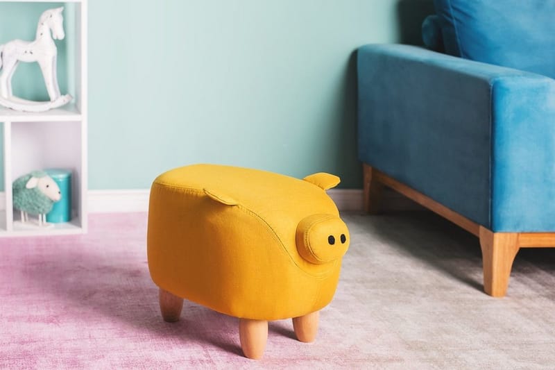 Piggy Sittepuff 50 cm - Gul - Møbler - Stoler & lenestoler - Krakk - Puff