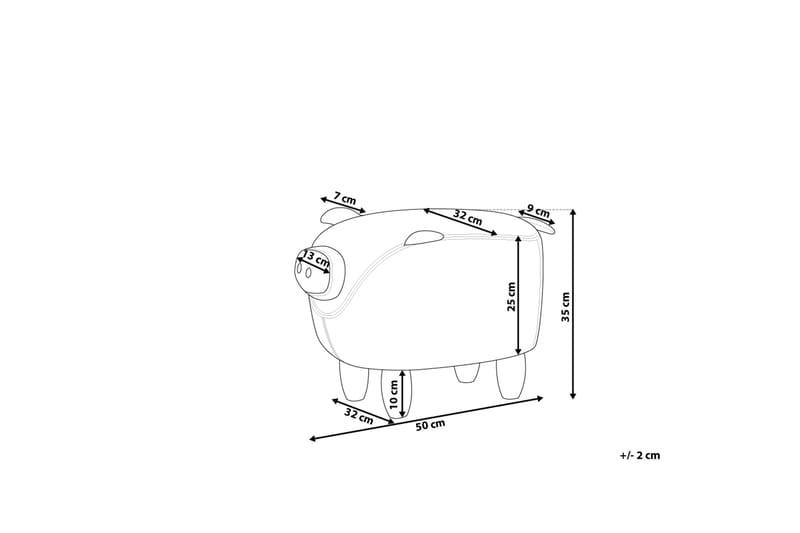 Piggy Sittepuff 50 cm - Rosa - Puff