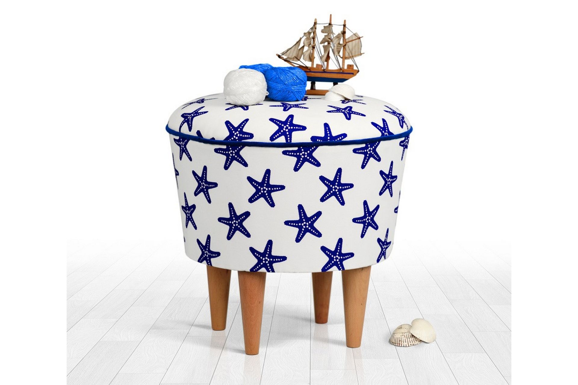 Pradera Sittepuff 42 cm - Blå - Møbler - Stoler & lenestoler - Krakk - Puff