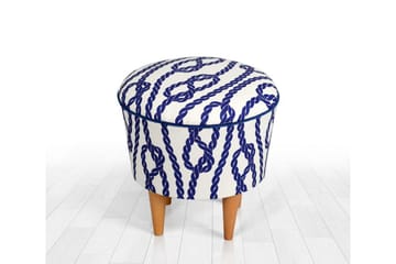 Pradera Sittepuff 42 cm - Blå/Hvit - Møbler - Stoler & lenestoler - Krakk - Puff