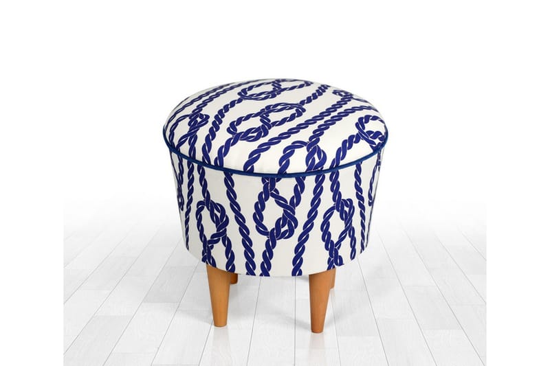 Pradera Sittepuff 42 cm - Blå/Hvit - Møbler - Stoler & lenestoler - Krakk - Puff