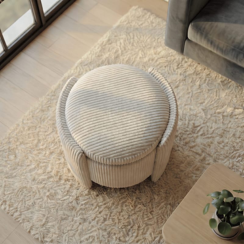 Puff Atelier Del Sofa Cuddle (50 x 46 x 42 cm) beige - Beige - Møbler - Stoler & lenestoler - Krakk - Puff - Sittepuff med oppbevaring