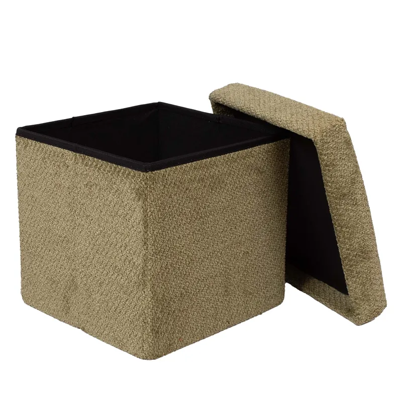 Puff HOME4YOU Jesse med oppbevaring 30x30x30 cm Grønn - Grønn - Møbler - Stoler & lenestoler - Krakk - Puff