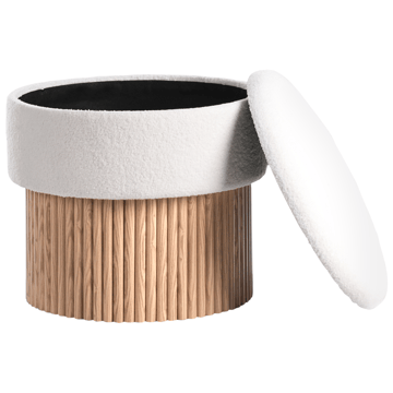 Puff Richey - Off-White - Møbler - Stoler & lenestoler - Krakk - Puff - Sittepuff med oppbevaring