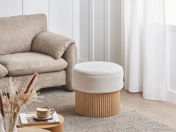 Puff Richey - Off-White - Møbler - Stoler & lenestoler - Krakk - Puff - Sittepuff med oppbevaring