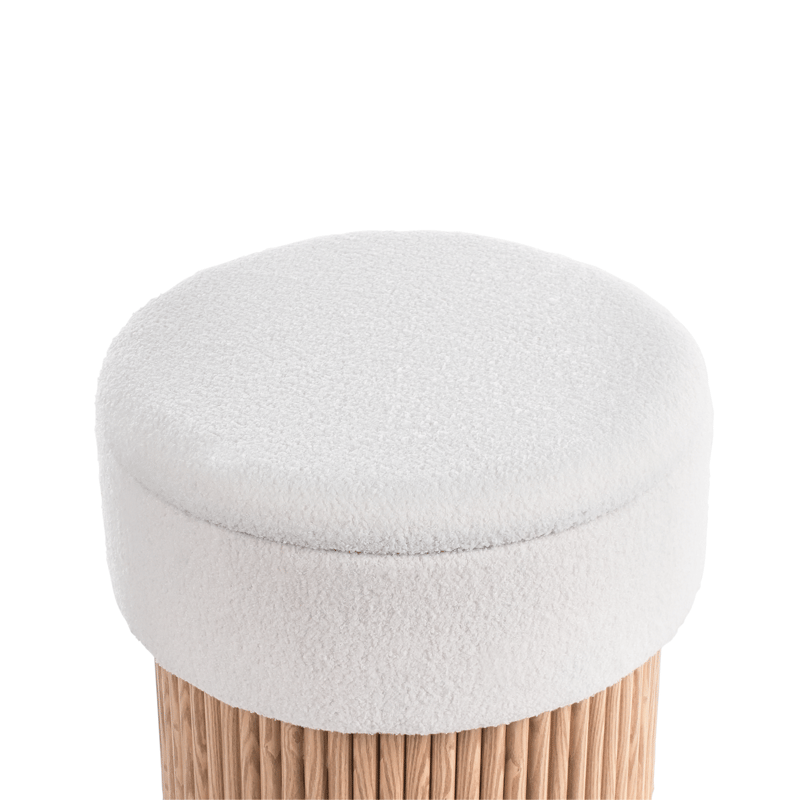 Puff Richey - Off-White - Møbler - Stoler & lenestoler - Krakk - Puff - Sittepuff med oppbevaring