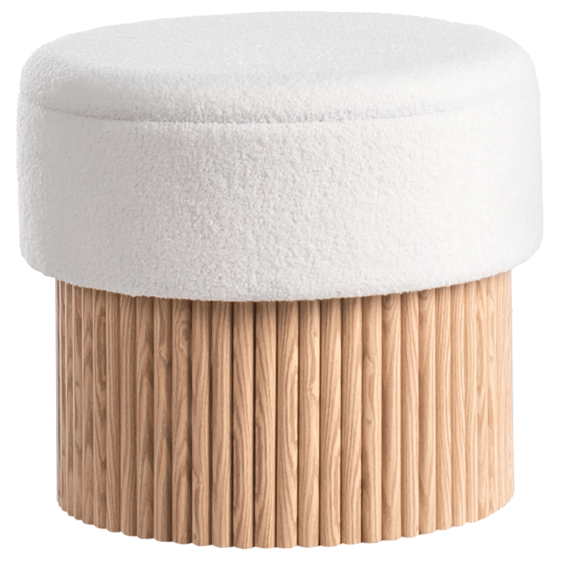 Puff Richey - Off-White - Møbler - Stoler & lenestoler - Krakk - Puff - Sittepuff med oppbevaring