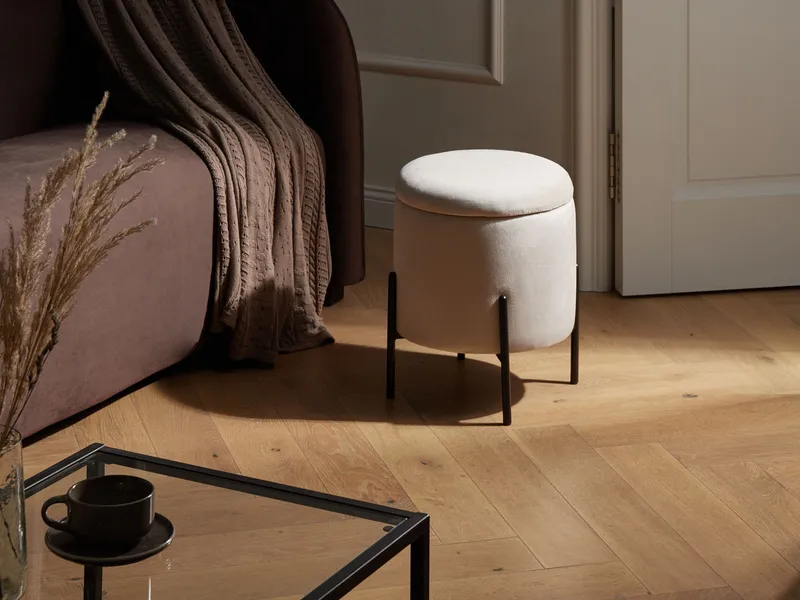 Puff Wenona - Lys beige - Møbler - Stoler & lenestoler - Krakk - Puff - Sittepuff med oppbevaring