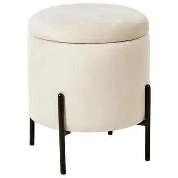 Puff Wenona - Lys beige - Møbler - Stoler & lenestoler - Krakk - Puff - Sittepuff med oppbevaring
