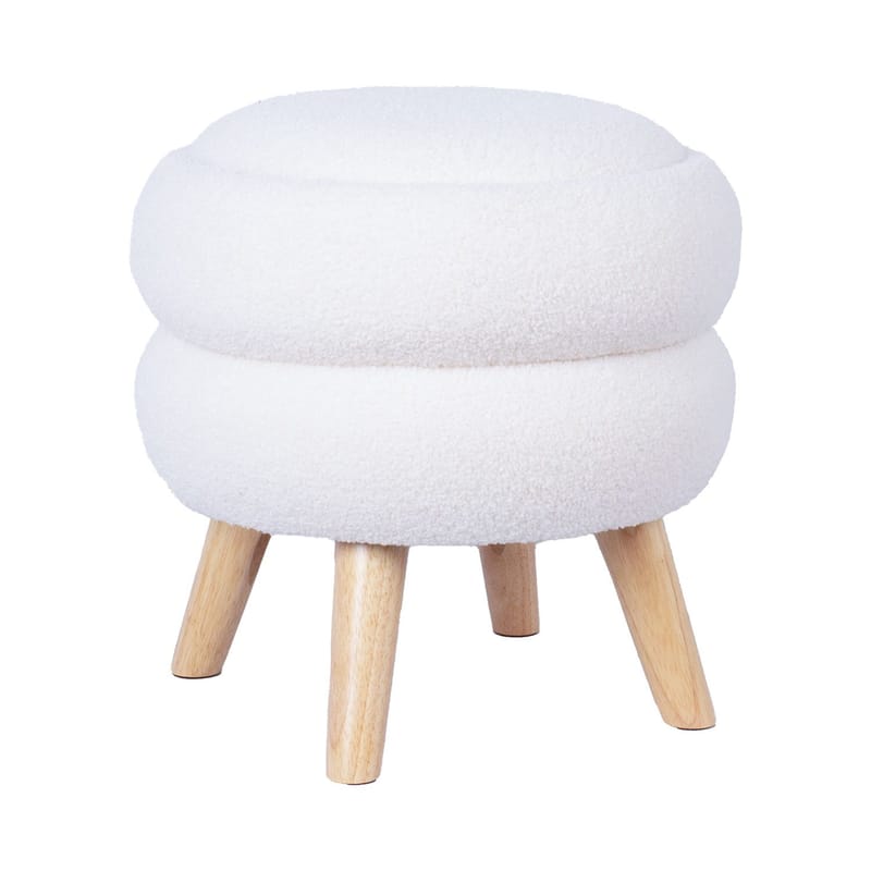 Puff/bord HOME4YOU Hana D40x41 cm hvit, med oppbevaring - Hvit - Møbler - Stoler & lenestoler - Krakk - Puff