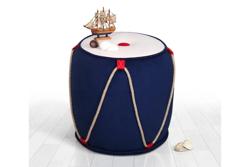 Redlands Sittepuff 42 cm - Blå - Møbler - Stoler & lenestoler - Krakk - Puff