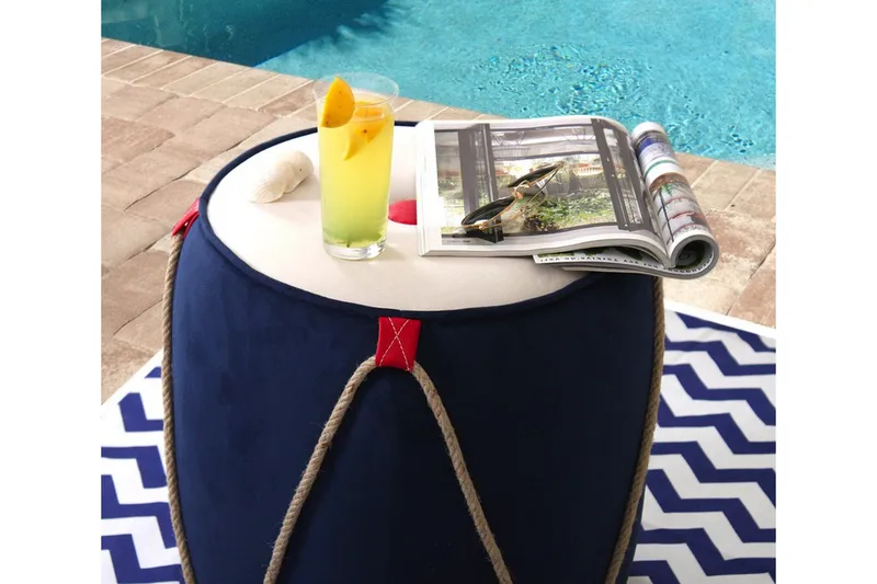 Redlands Sittepuff 42 cm - Blå - Møbler - Stoler & lenestoler - Krakk - Puff