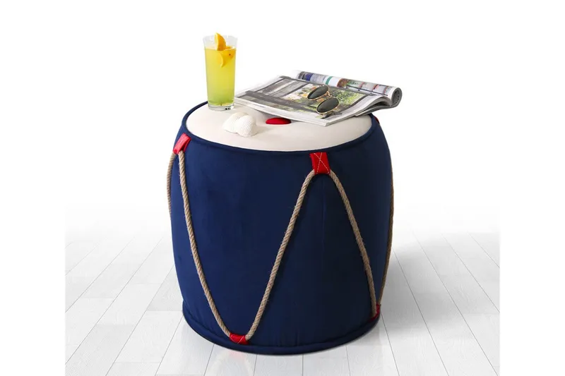 Redlands Sittepuff 42 cm - Blå - Møbler - Stoler & lenestoler - Krakk - Puff