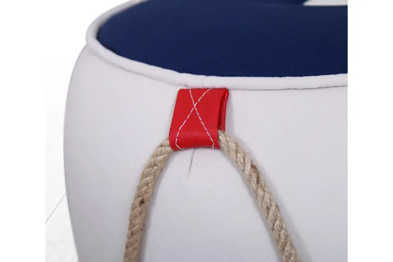 Redlands Sittepuff 42 cm - Hvit/Rød - Møbler - Stoler & lenestoler - Krakk - Puff