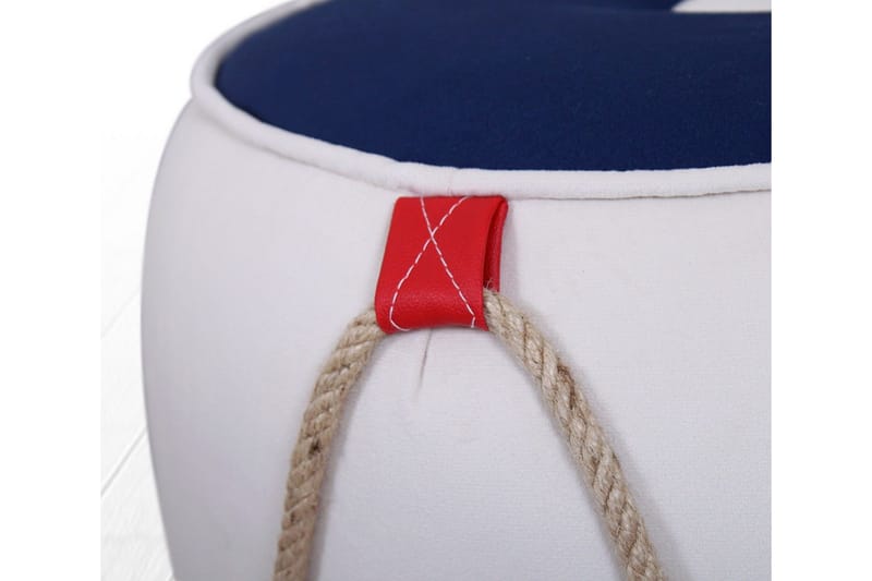 Redlands Sittepuff 42 cm - Hvit/Rød - Møbler - Stoler & lenestoler - Krakk - Puff