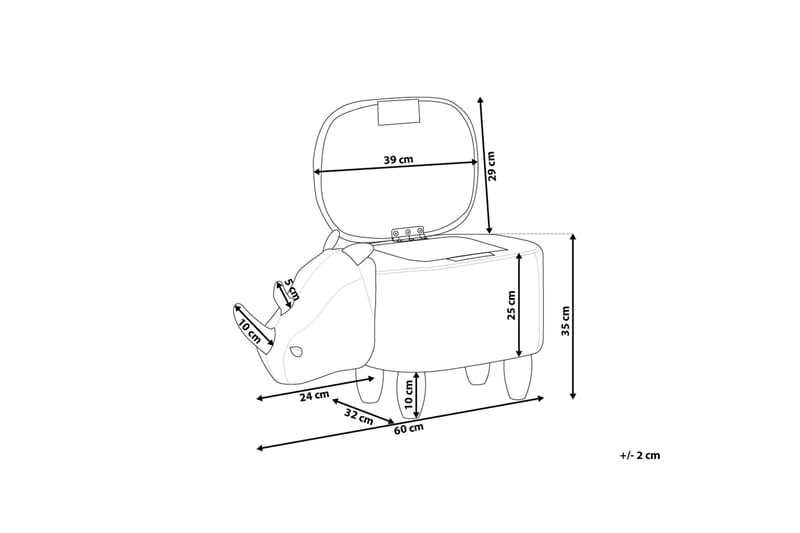 Rhino Puff 60 cm - Grå - Møbler - Stoler & lenestoler - Krakk - Puff