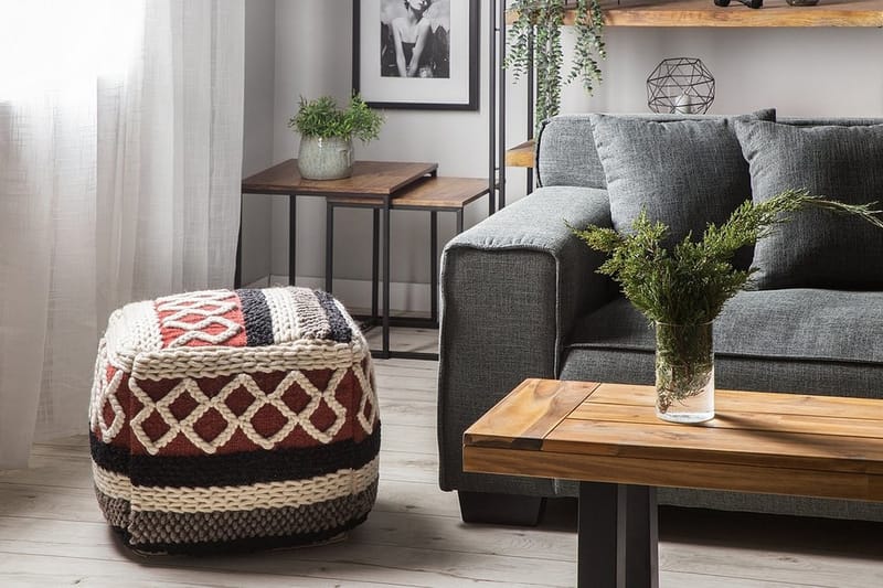 Sager Puff 48 cm - Flerfarget - Møbler - Stoler & lenestoler - Krakk - Puff