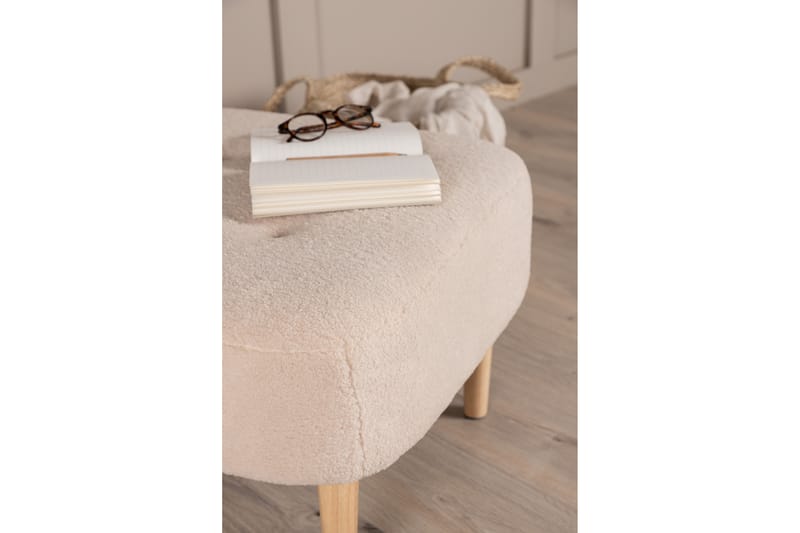 Salina Sittepuff med knapper - Hvid - Møbler - Stoler & lenestoler - Krakk - Puff