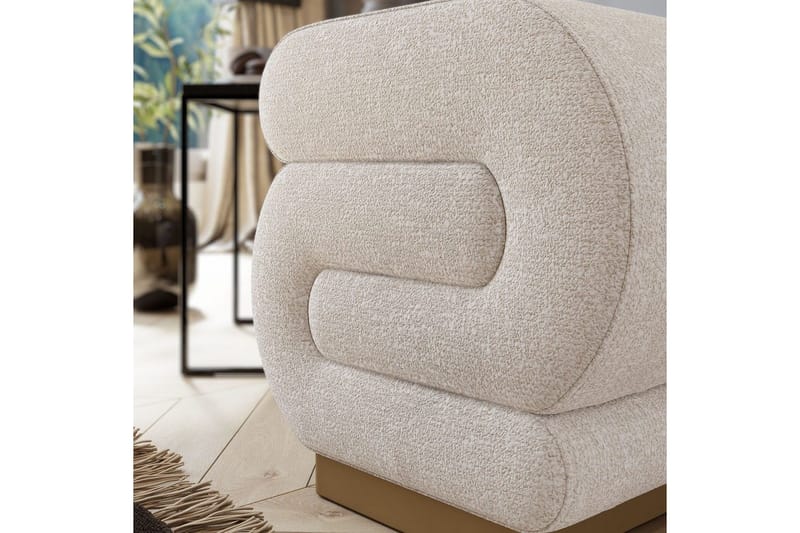 Puff Sanina Krem - Cremehvit - Møbler - Stoler & lenestoler - Krakk - Puff