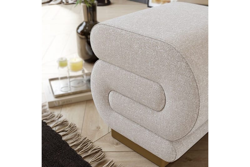 Puff Sanina Krem - Cremehvit - Møbler - Stoler & lenestoler - Krakk - Puff