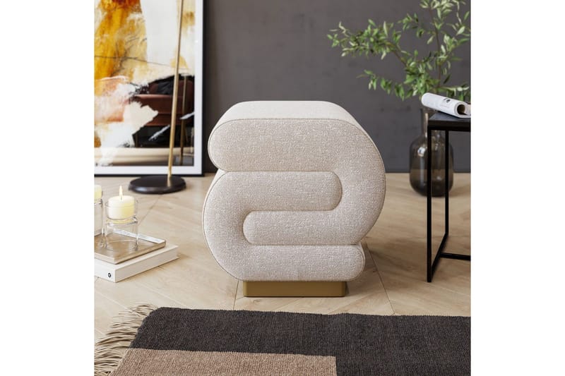 Puff Sanina Krem - Cremehvit - Møbler - Stoler & lenestoler - Krakk - Puff