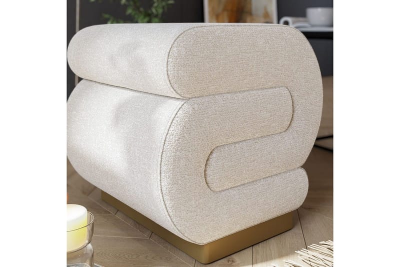 Puff Sanina Krem - Cremehvit - Møbler - Stoler & lenestoler - Krakk - Puff