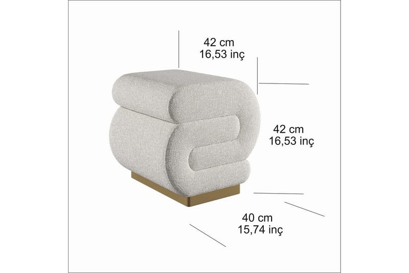 Puff Sanina Krem - Cremehvit - Møbler - Stoler & lenestoler - Krakk - Puff