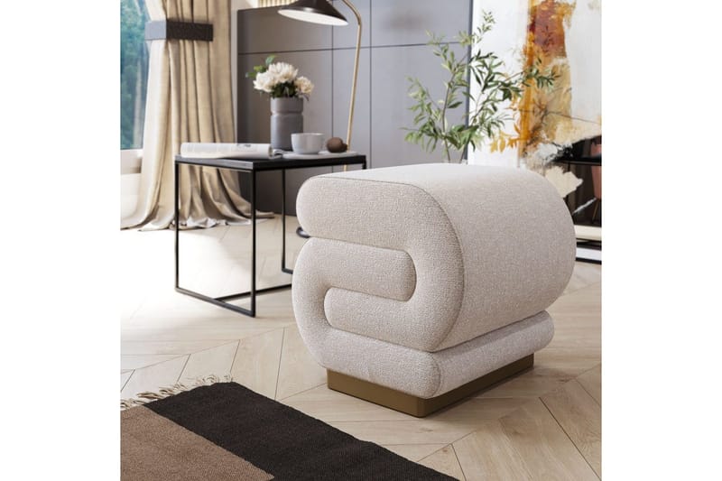 Puff Sanina Krem - Cremehvit - Møbler - Stoler & lenestoler - Krakk - Puff