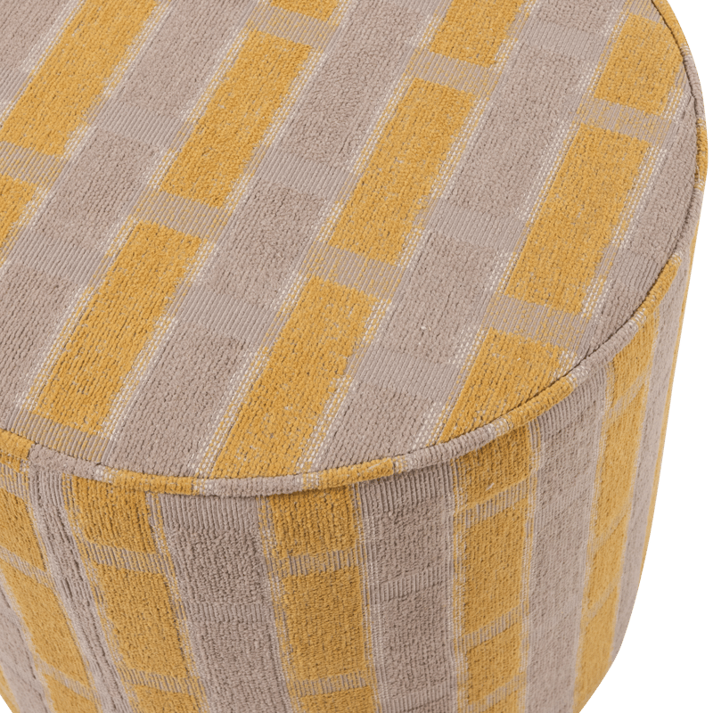 Puff Sarli 46 cm rundt - Taupe/Gul - Møbler - Stoler & lenestoler - Krakk - Puff